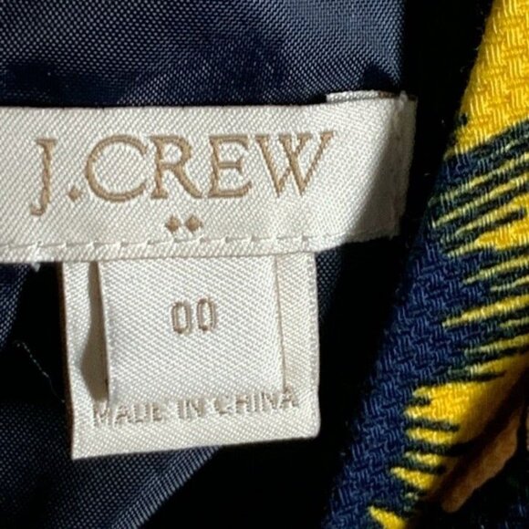 J Crew Dress Womens 00 XXS Sundress Sleeveless Mini Fit Flare Floral Yellow Work - Picture 9 of 10